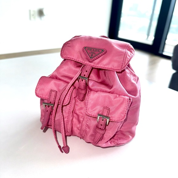 Prada Handbags - Prada Pink Nylon Sporty Mini Backpack